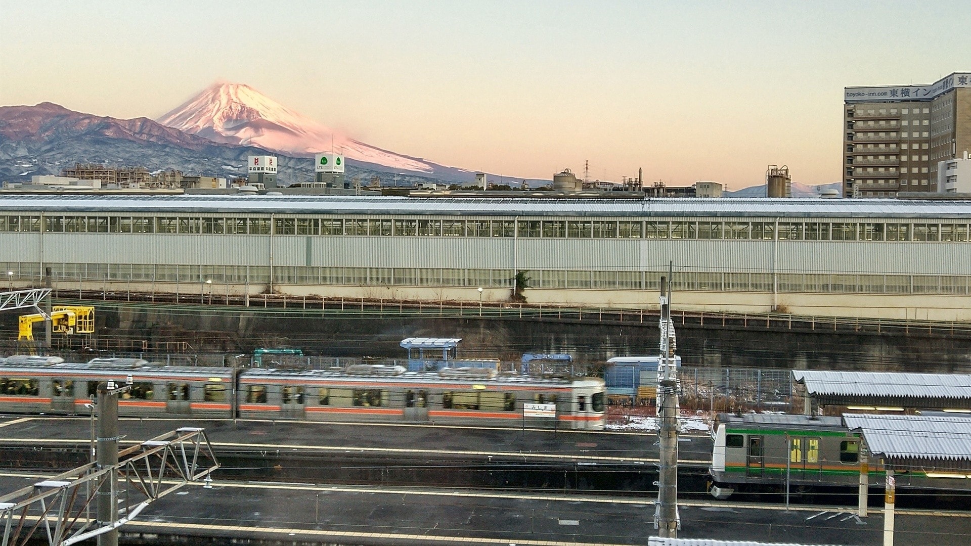Train and Mount Fuji