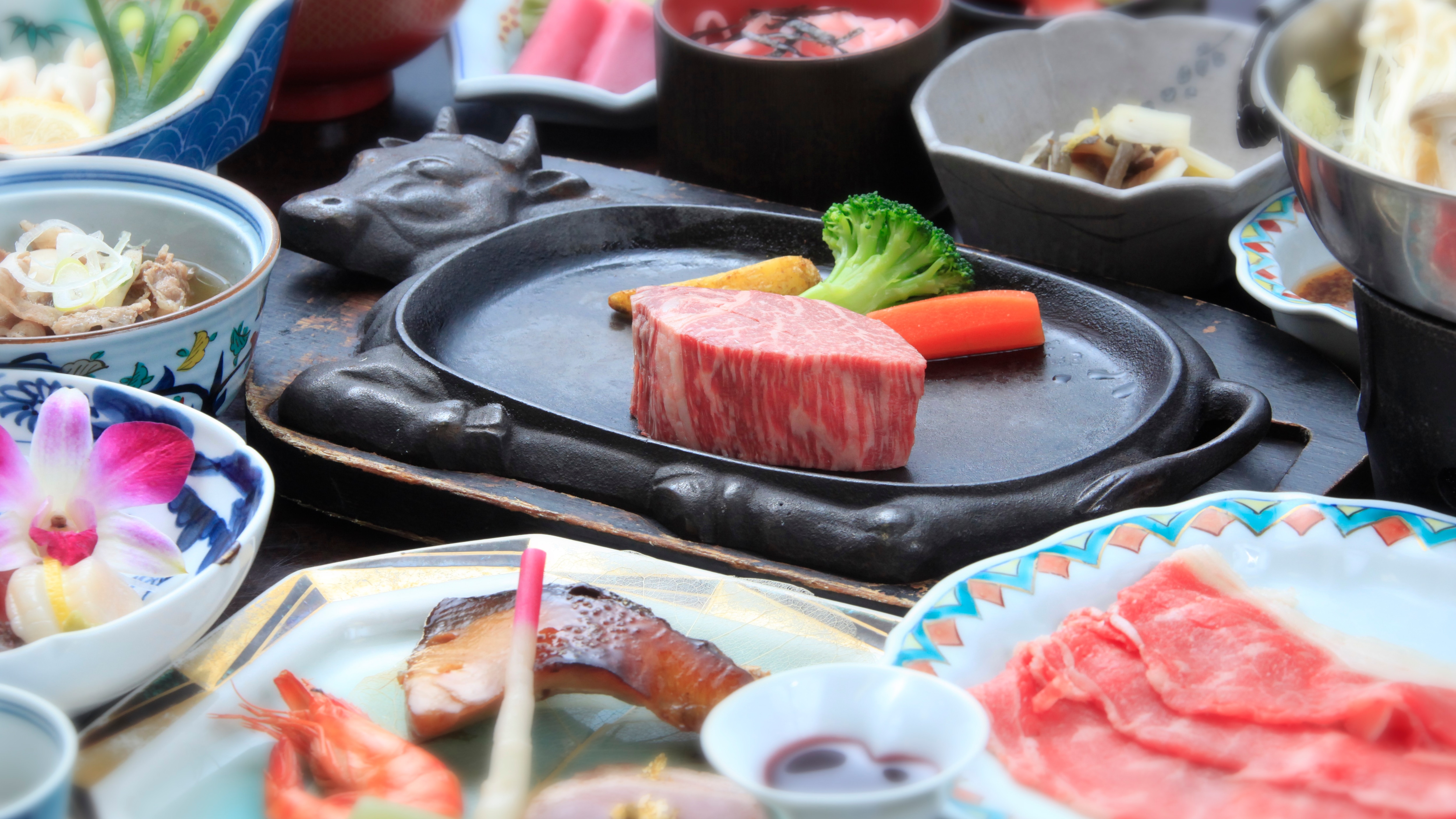 Supper / Japanese set with Yamagata beef iron plate steak * Image