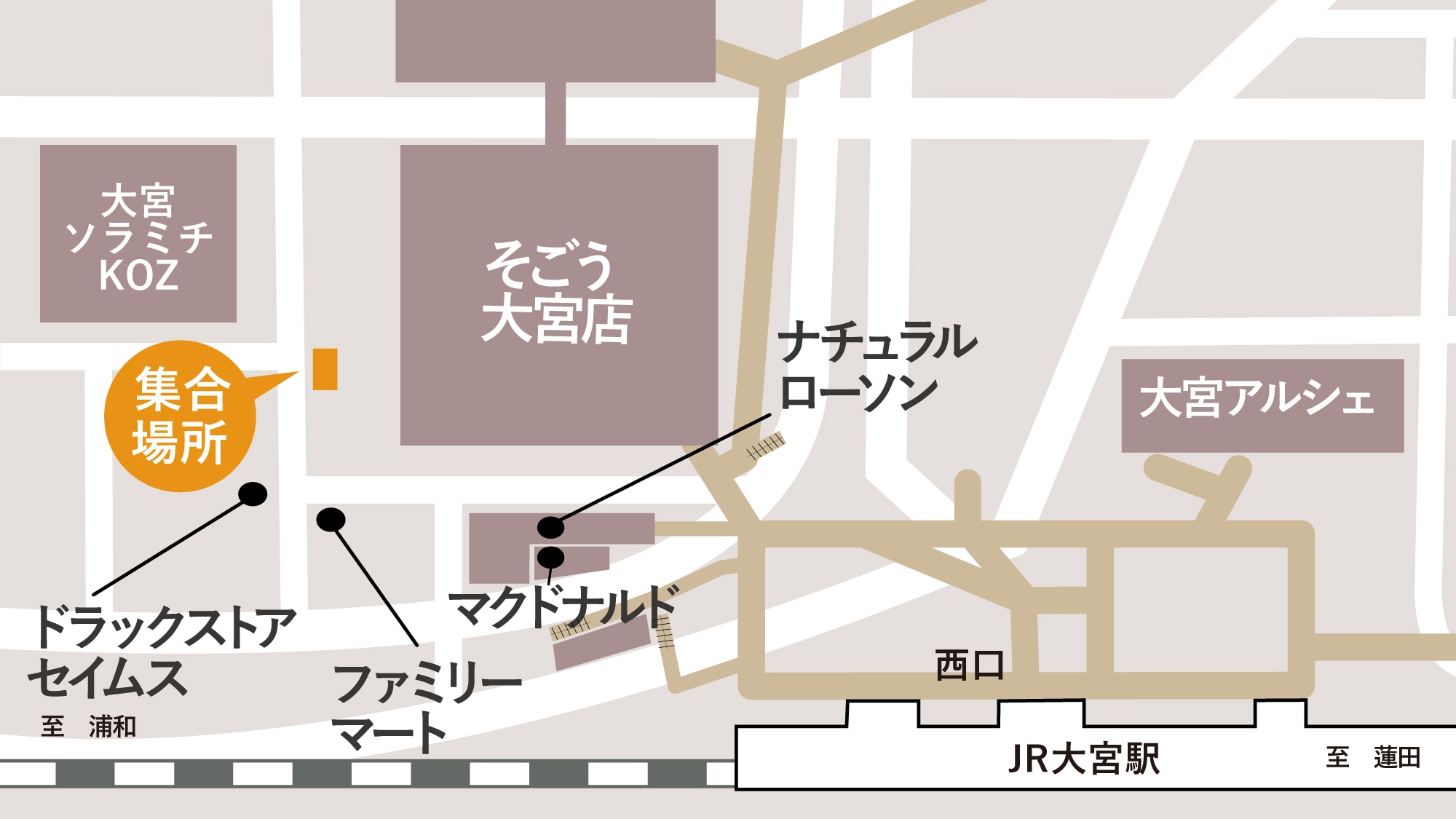[Meeting place at Omiya Station] Sogo Omiya store, back entrance plaza, meeting time 9:20