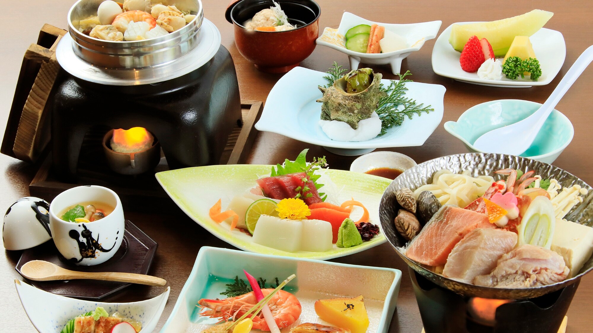 [Dinner Kaiseki] Dinner is the Yunagi plan, a seafood kaiseki meal with fewer dishes.
