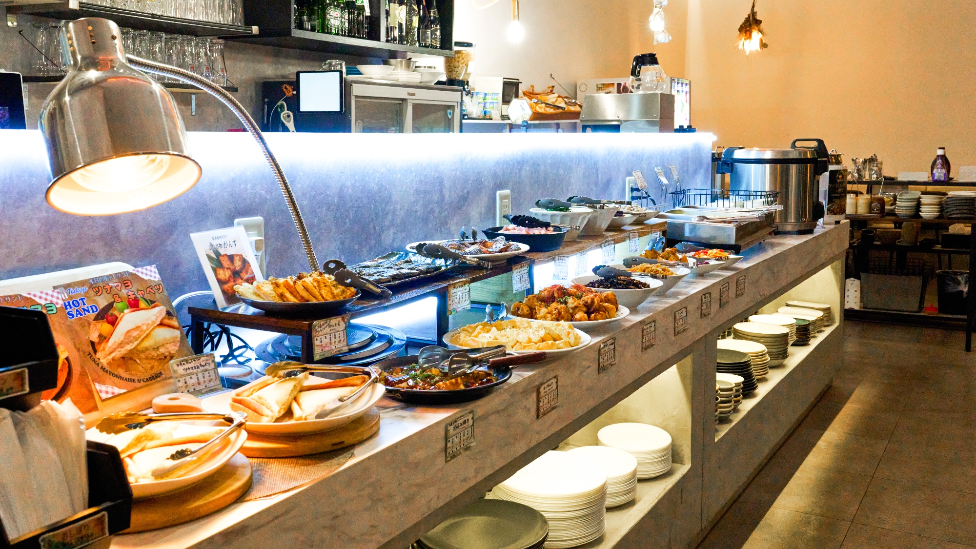 A buffet of approximately 50 Japanese and Western dishes