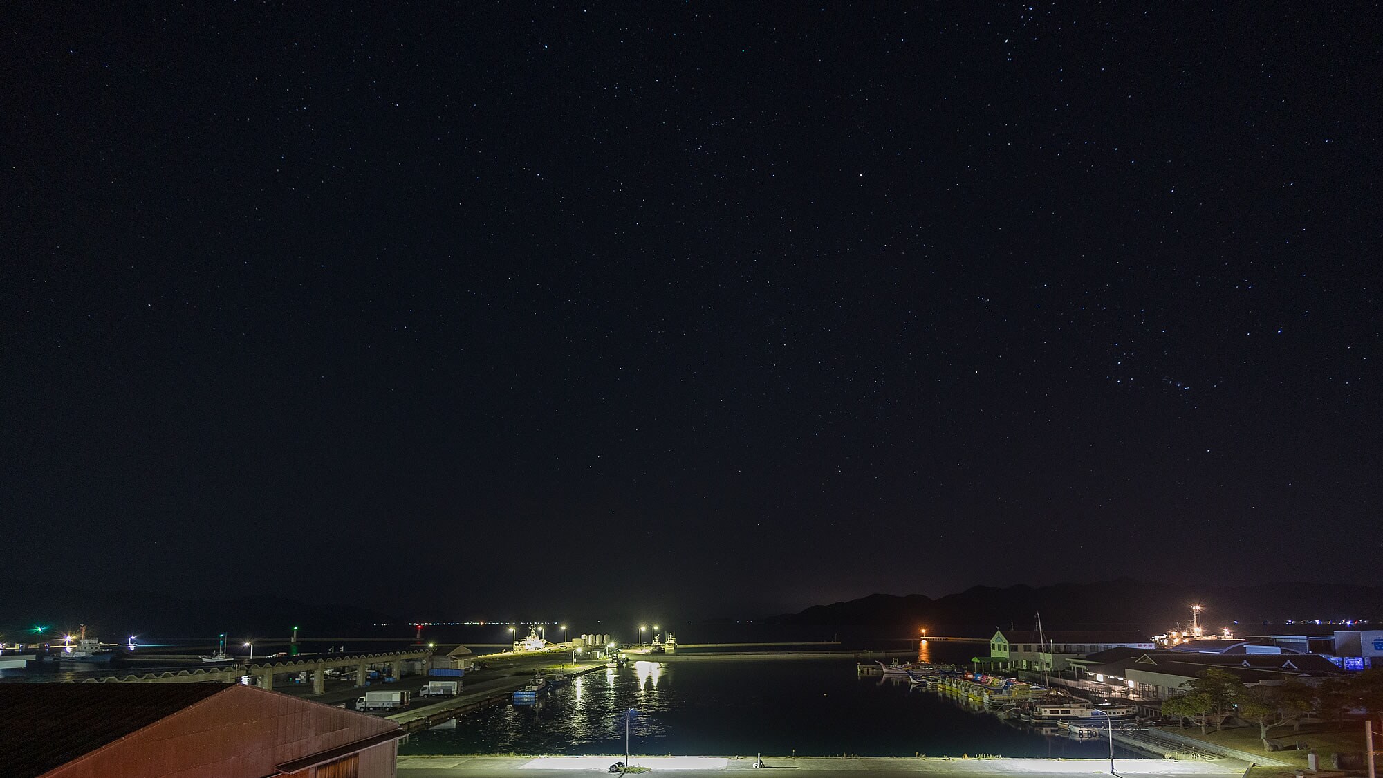 On a clear night, you can see a starry sky