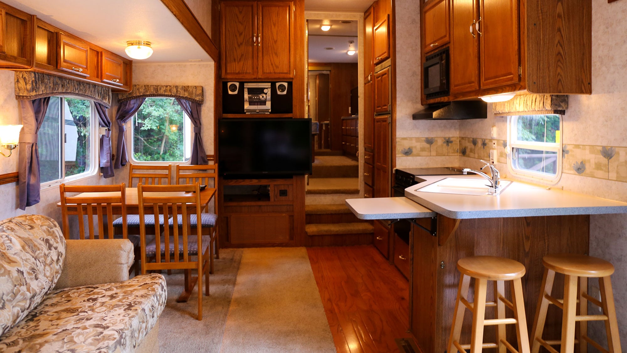Inside the trailer house