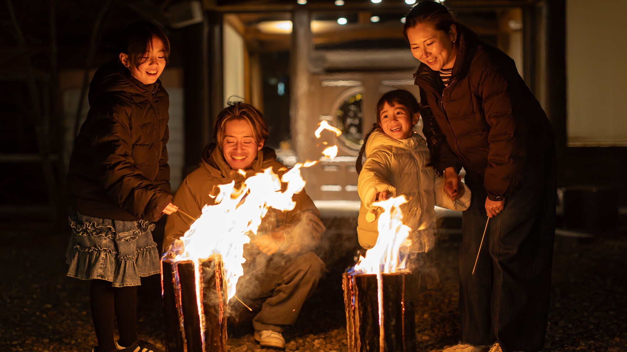 Swedish torch roasting marshmallows