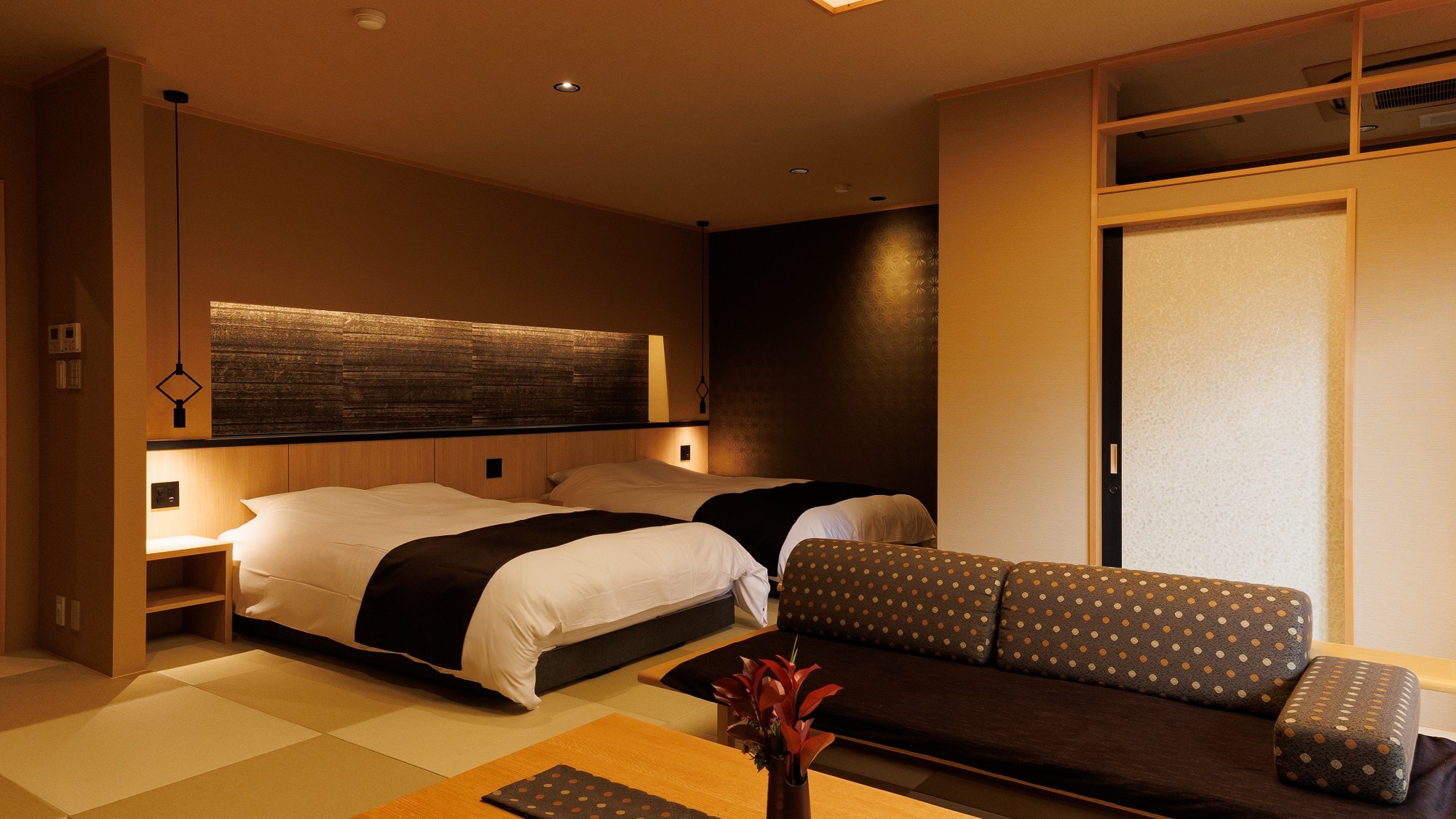 ■ [Special room with semi-open-air bath, Asuka] Japanese modern twin