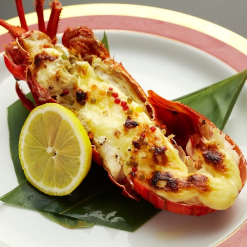 Golden grilled spiny lobster