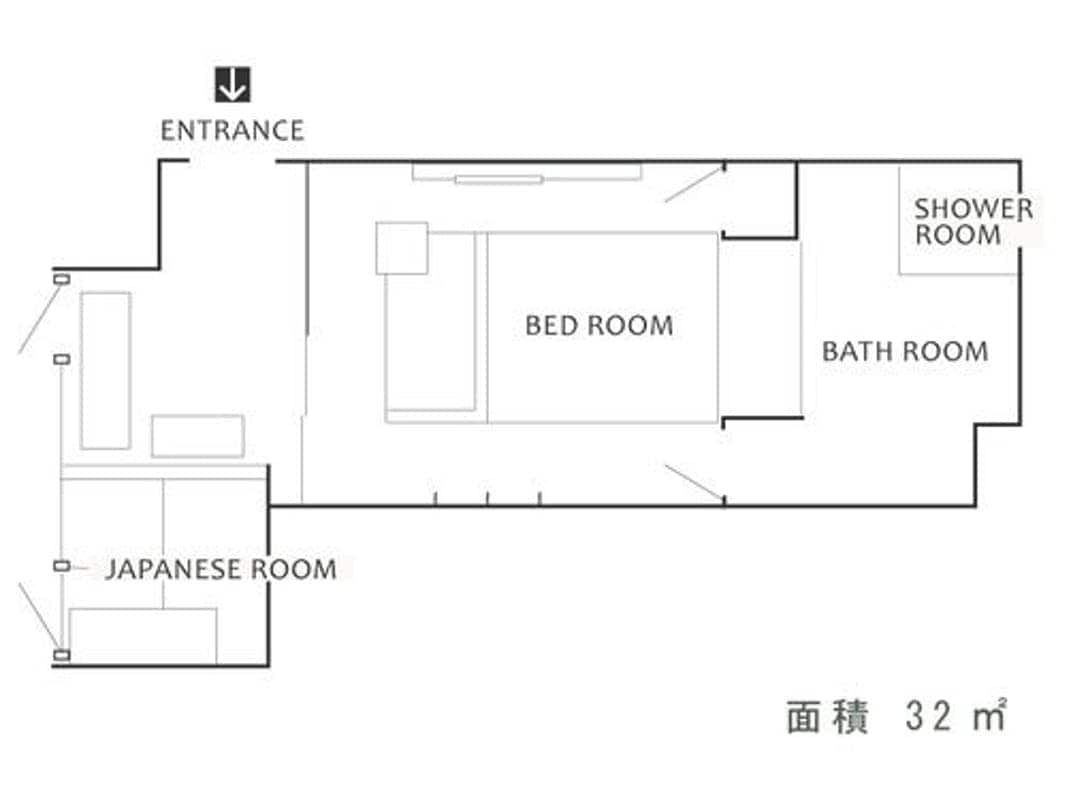別墅雙人間的平面圖示例