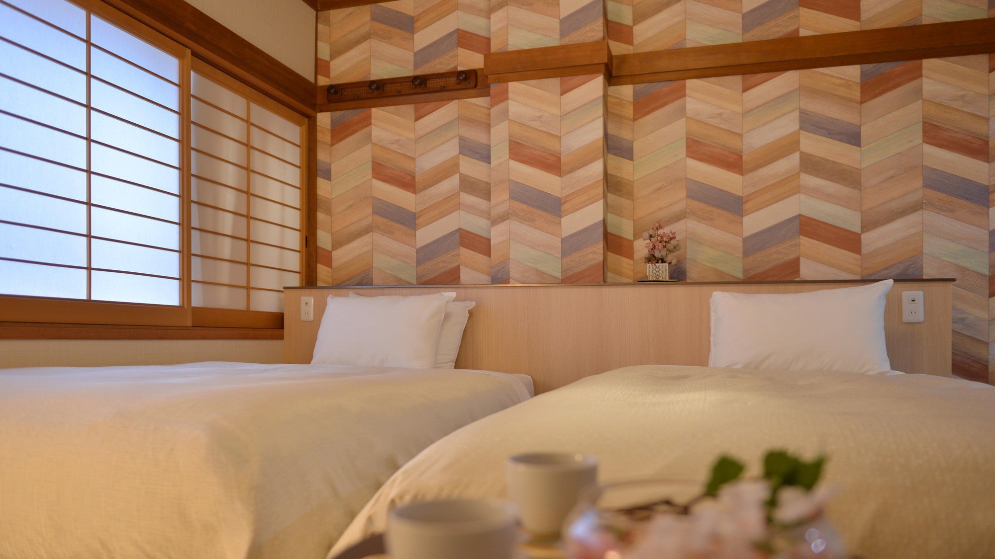 <Kamar tamu> Kamar bergaya Jepang yang diperbarui dengan tempat tidur kembar