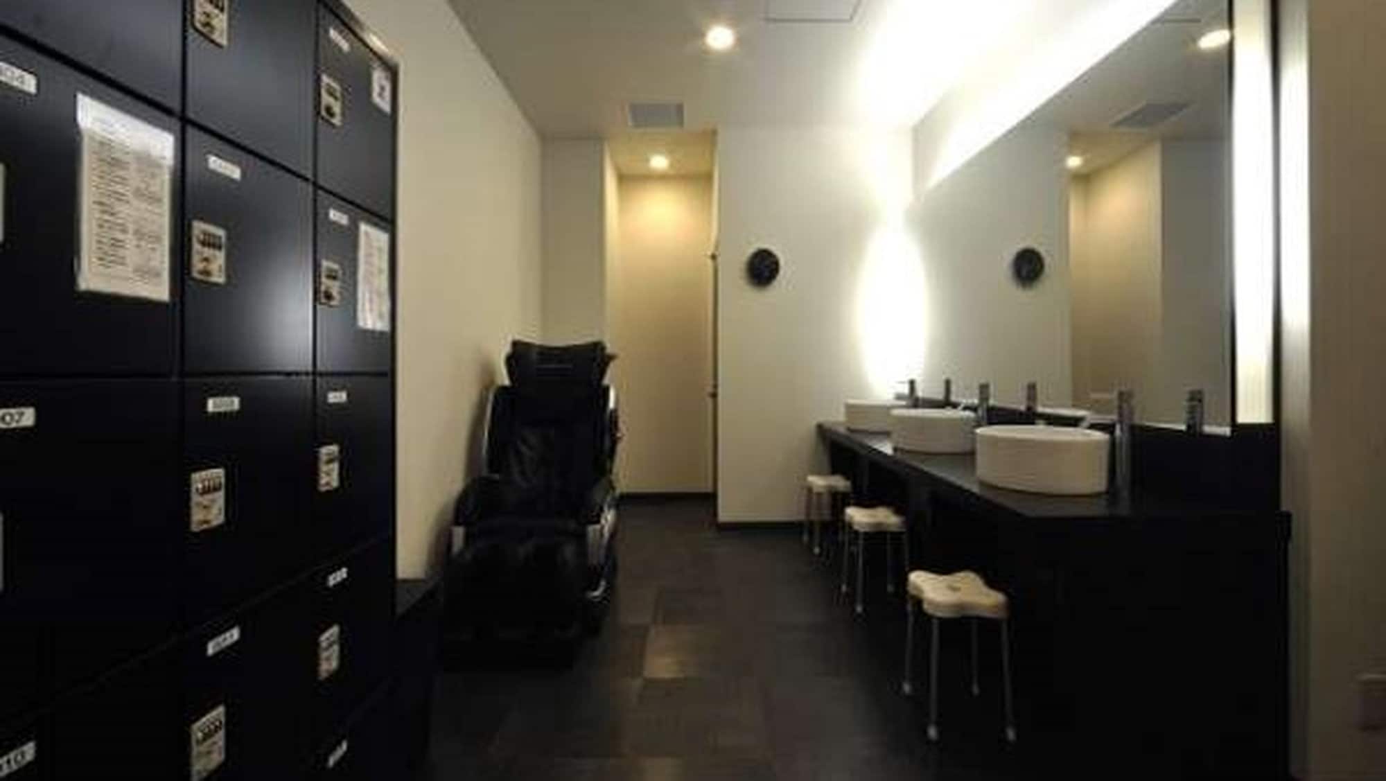 Large communal bath dressing room