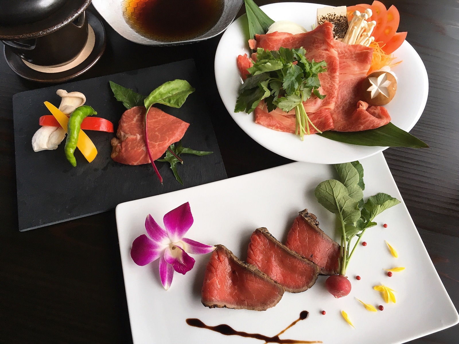 [Kumano Beef Kaiseki] Main course of 3 Kumano beef dishes