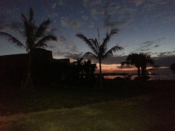 Sunset and palm trees in Udunus