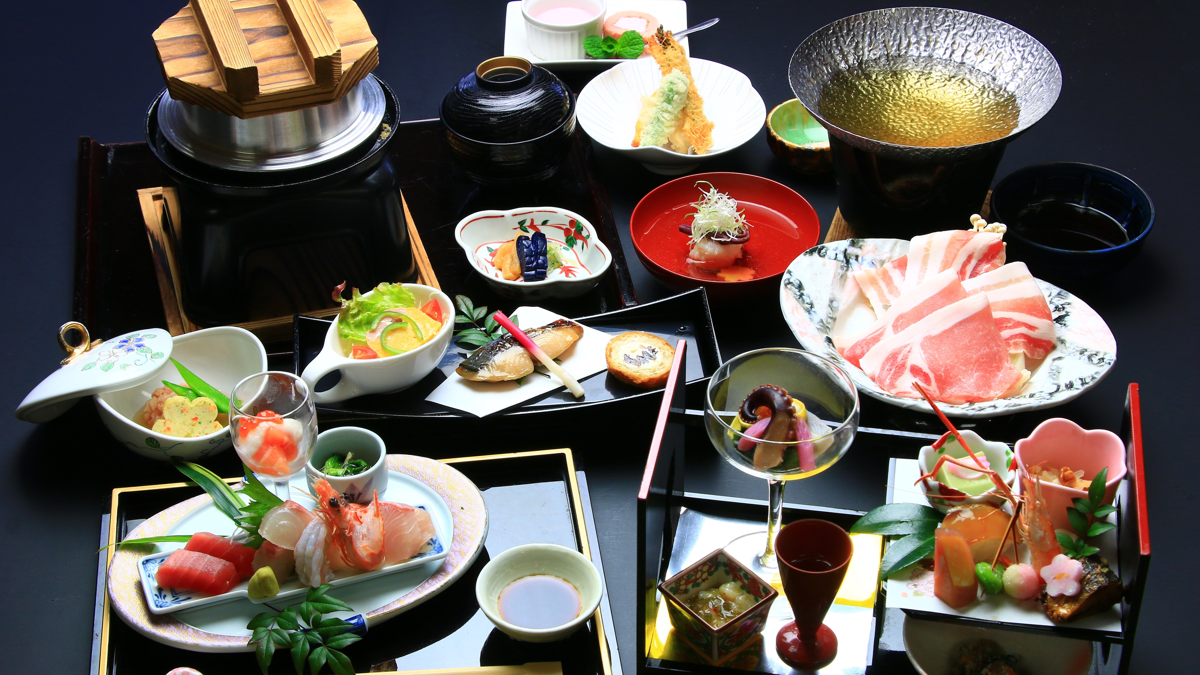 Ví dụ về ẩm thực Kaiseki cho bữa tối