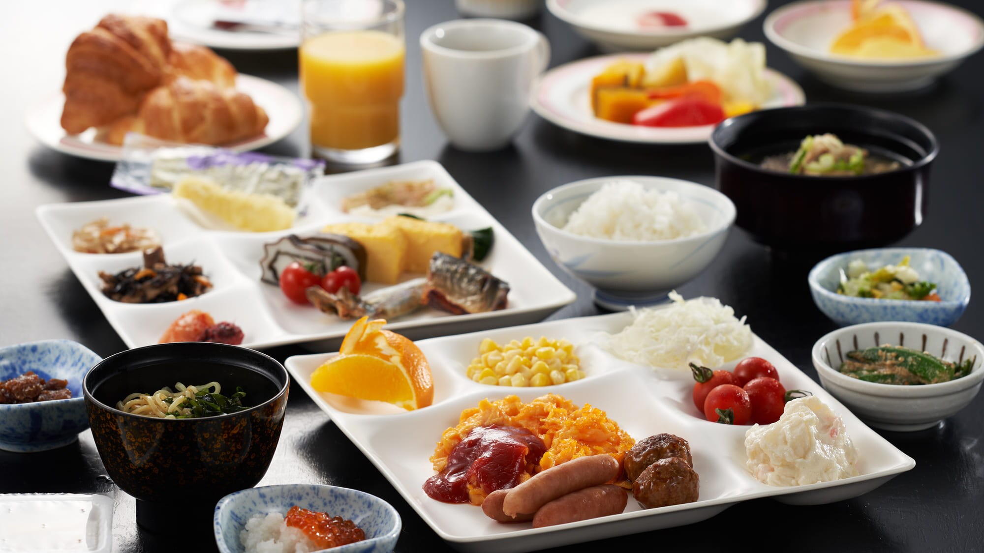 츠루기 코이즈키 자랑 일식 메인 아침 뷔페