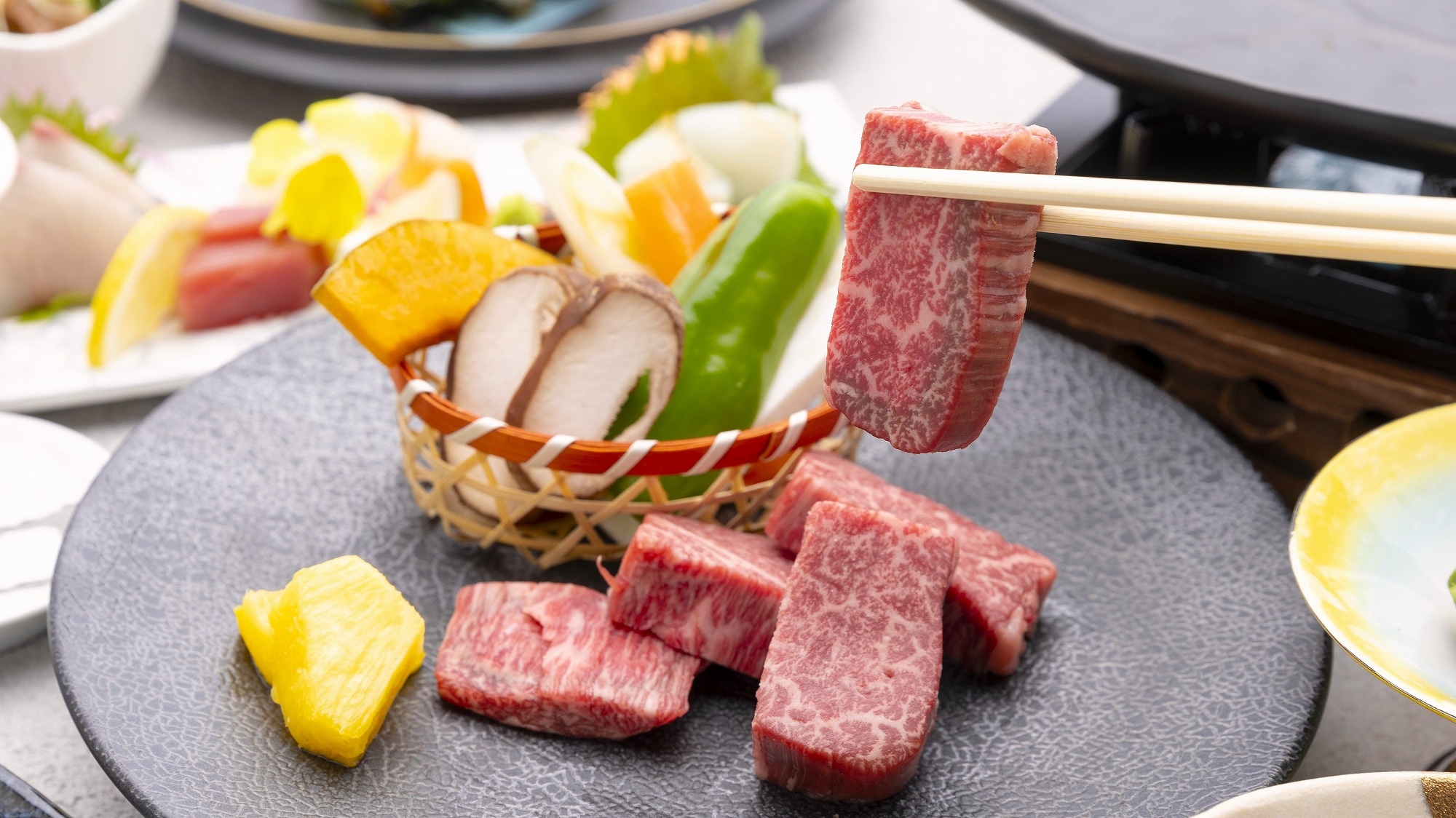 You can enjoy the Oita Wagyu beef fillet cooked to your liking.