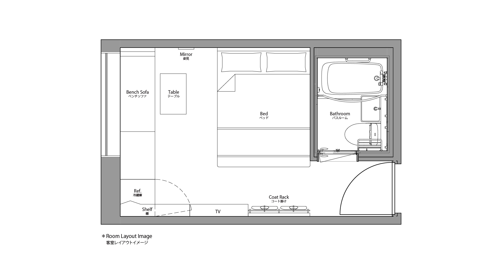 Double room floor plan