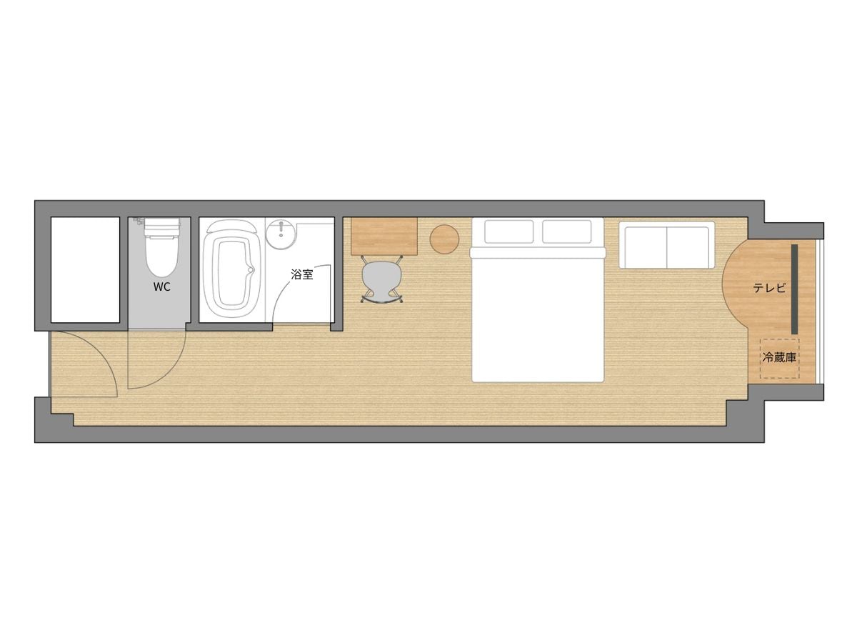 [Guest room example] Relax Double [Bed width 160cm] (24m²)