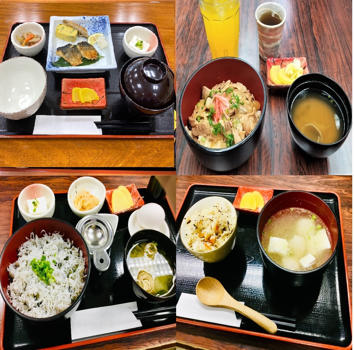 4 kinds of Japanese breakfast