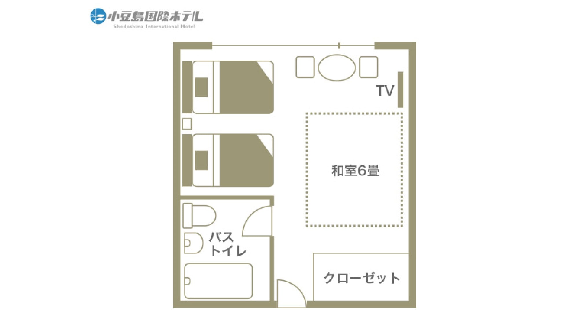 Standard Japanese and Western room floor plan