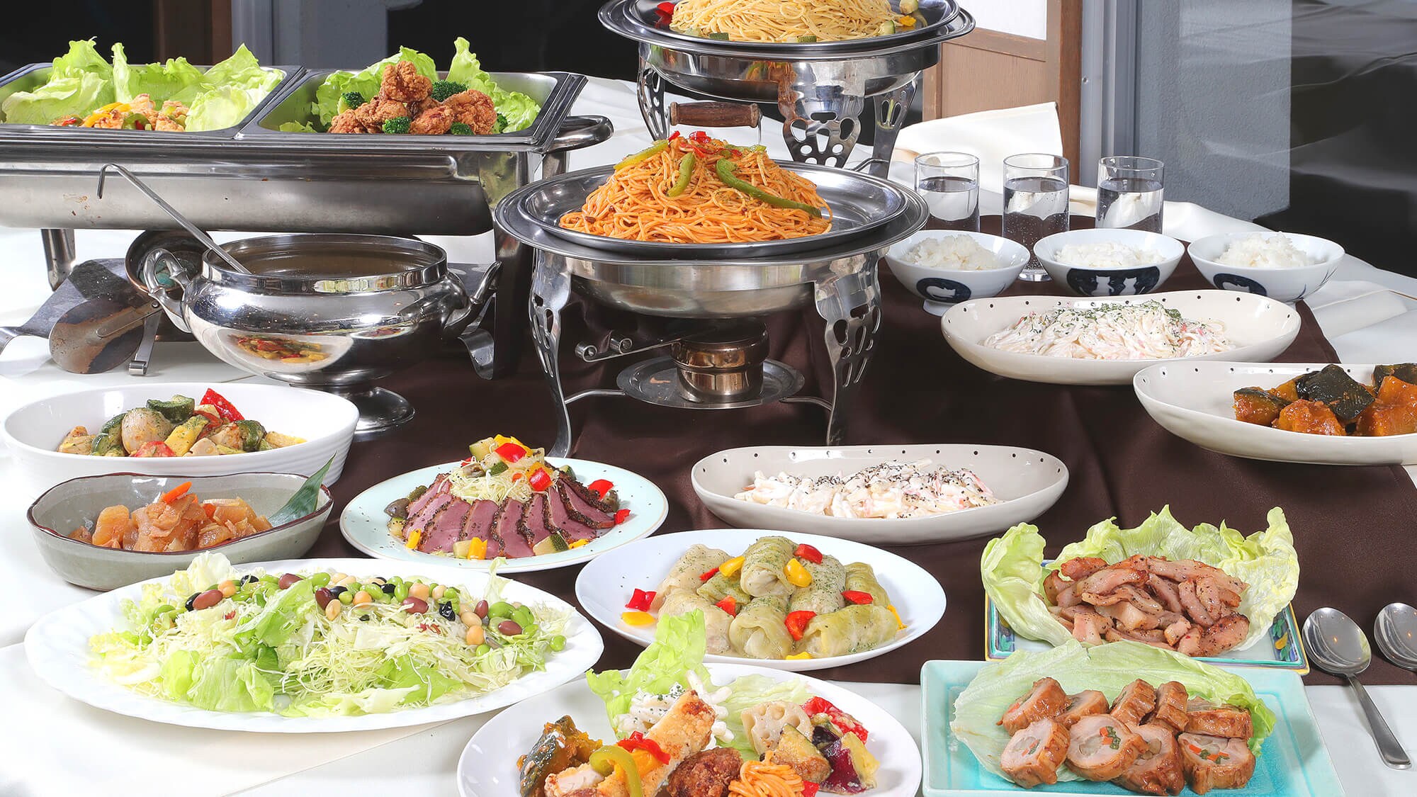 An example of a dinner buffet