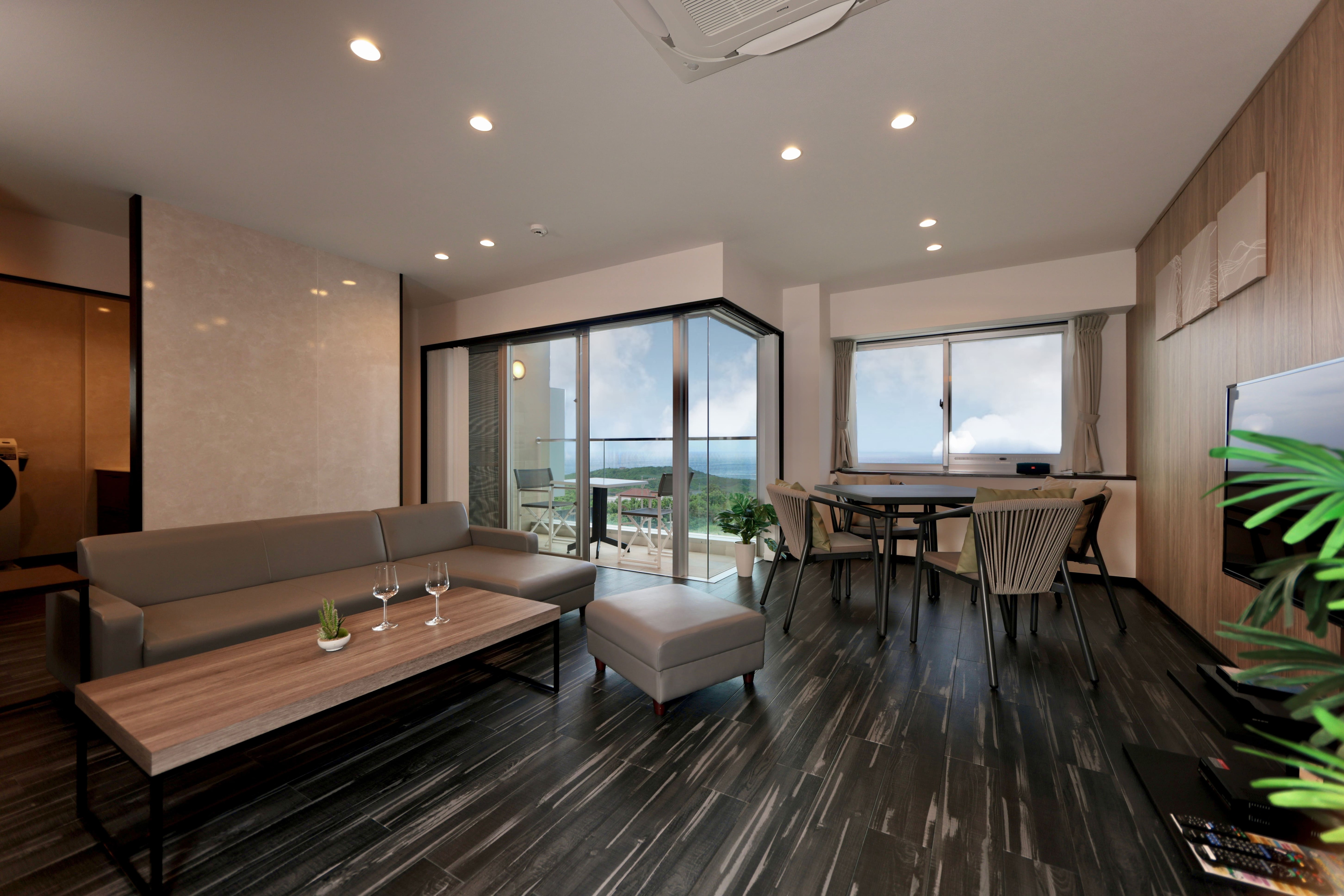 Apartment building living room
