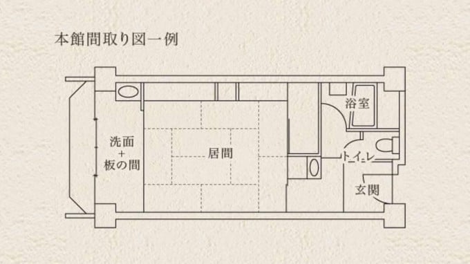 ◆ ห้องพัก อาคารหลัก ห้องสไตล์ญี่ปุ่นสำหรับสัตว์เลี้ยง / แปลนชั้น (ตัวอย่างห้องพักแขก)