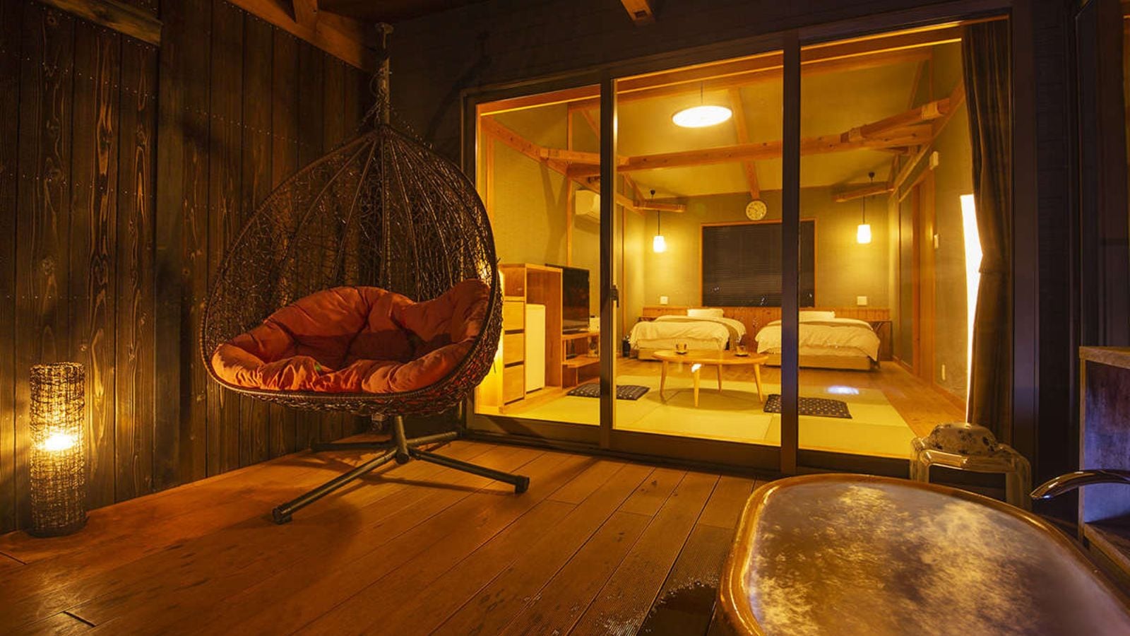 ■Saikanosato■Room with open-air bath [Fuku-no-ma] (Ceramic bathtub)