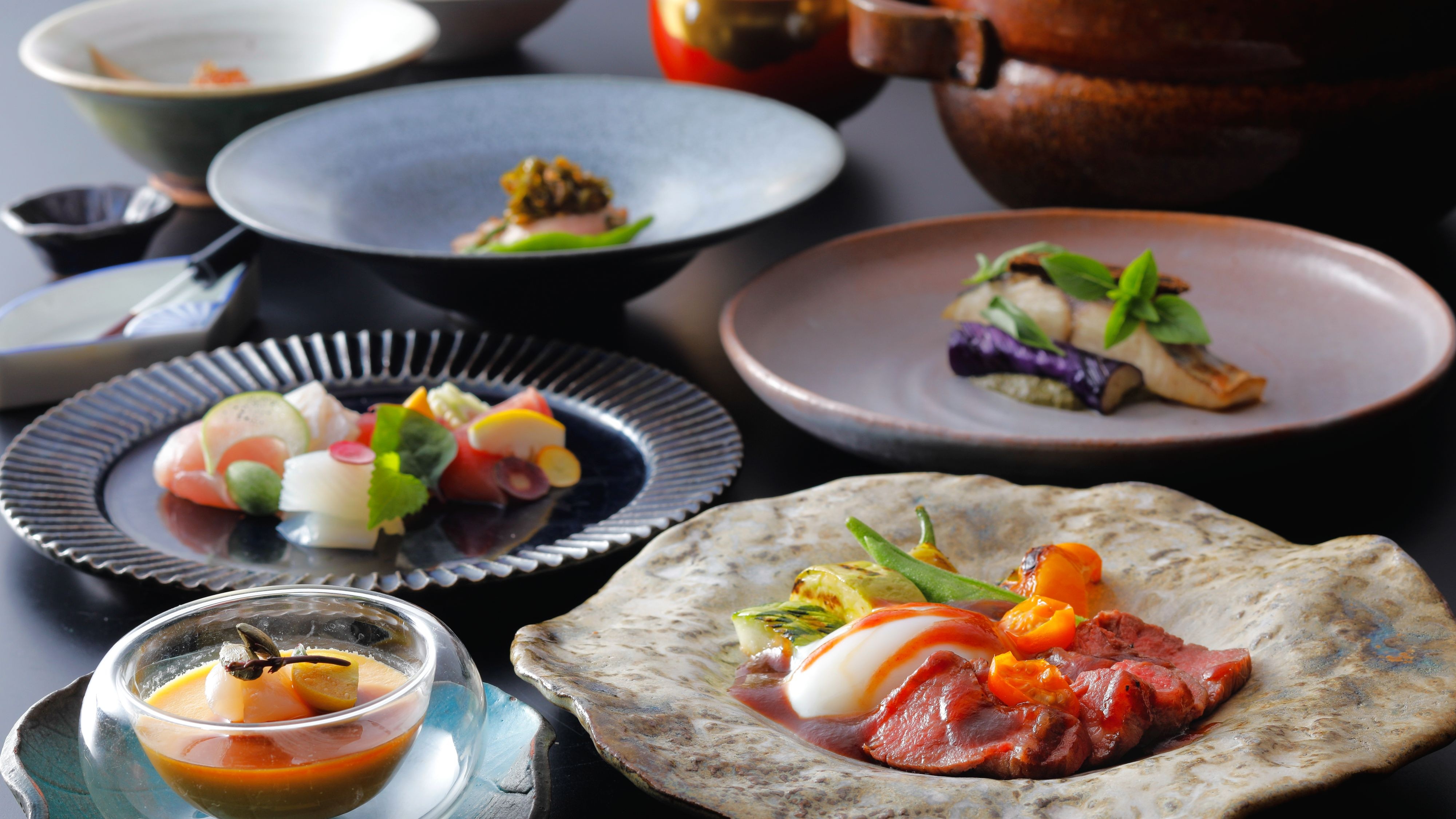 ~Modern Japanese course meal based on soy sauce and seasonal vegetables~
