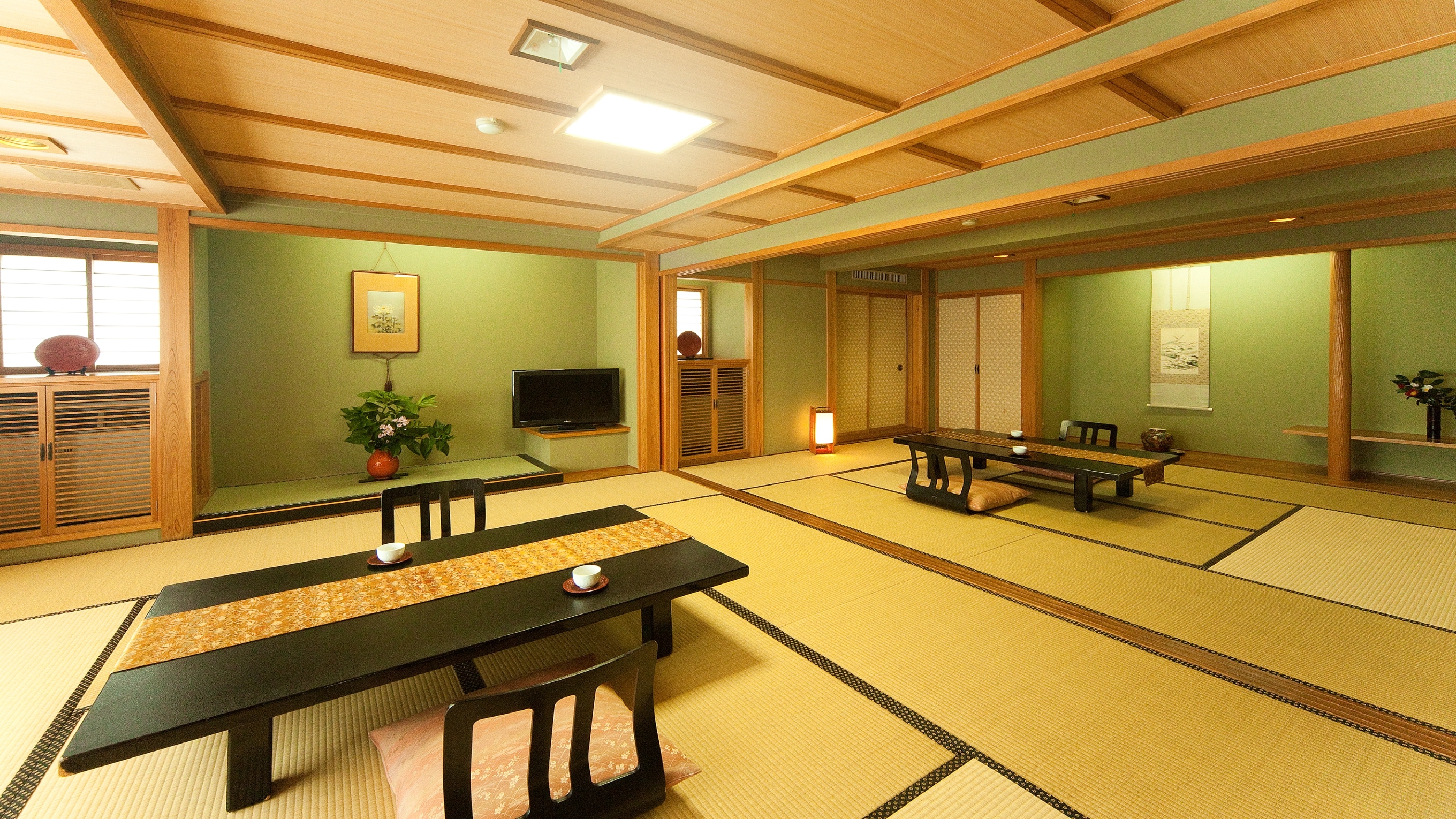 Guest room with cypress bath that continues for two rooms [Sumire ①] Non-smoking room