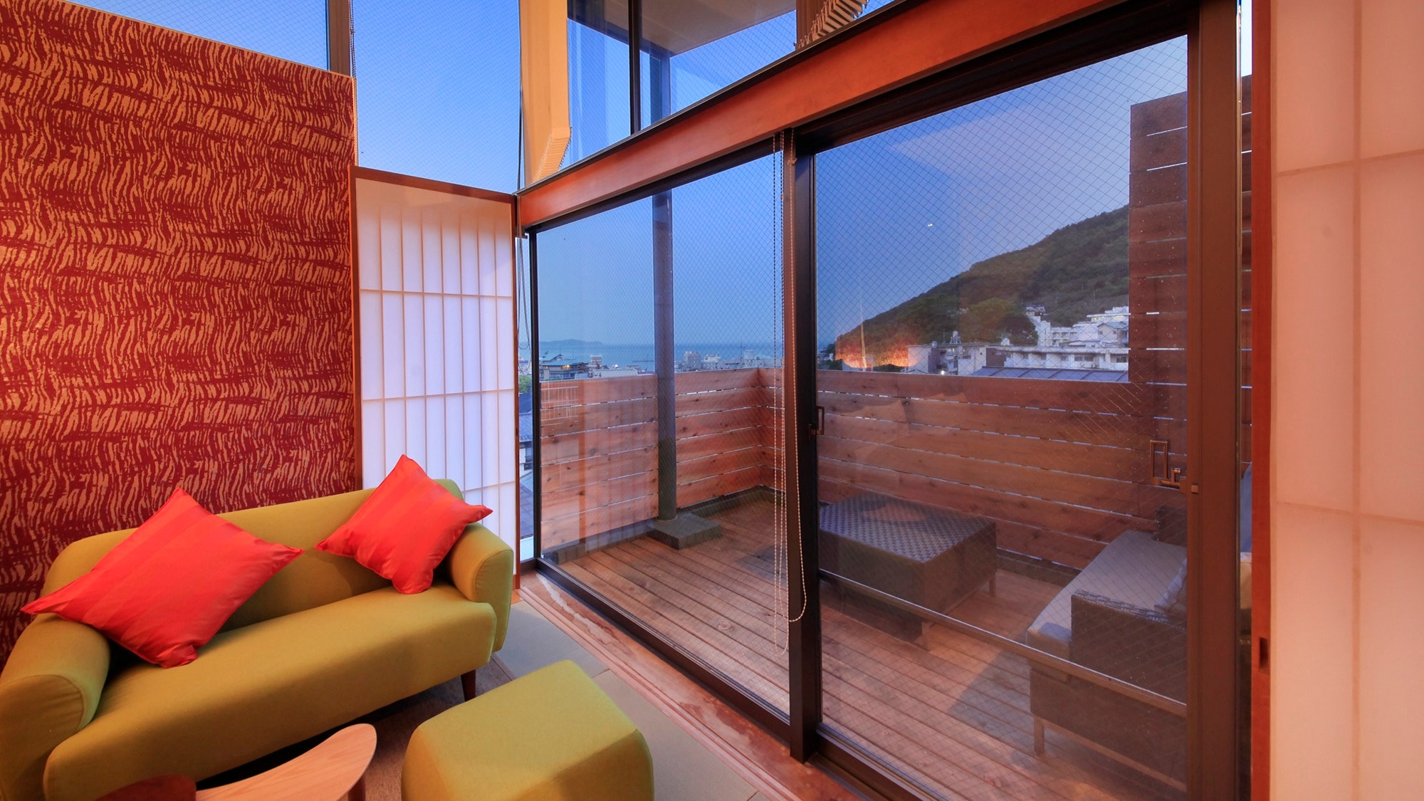 [Twin Japanese-style room with open-air bath on the 3rd floor] (example)