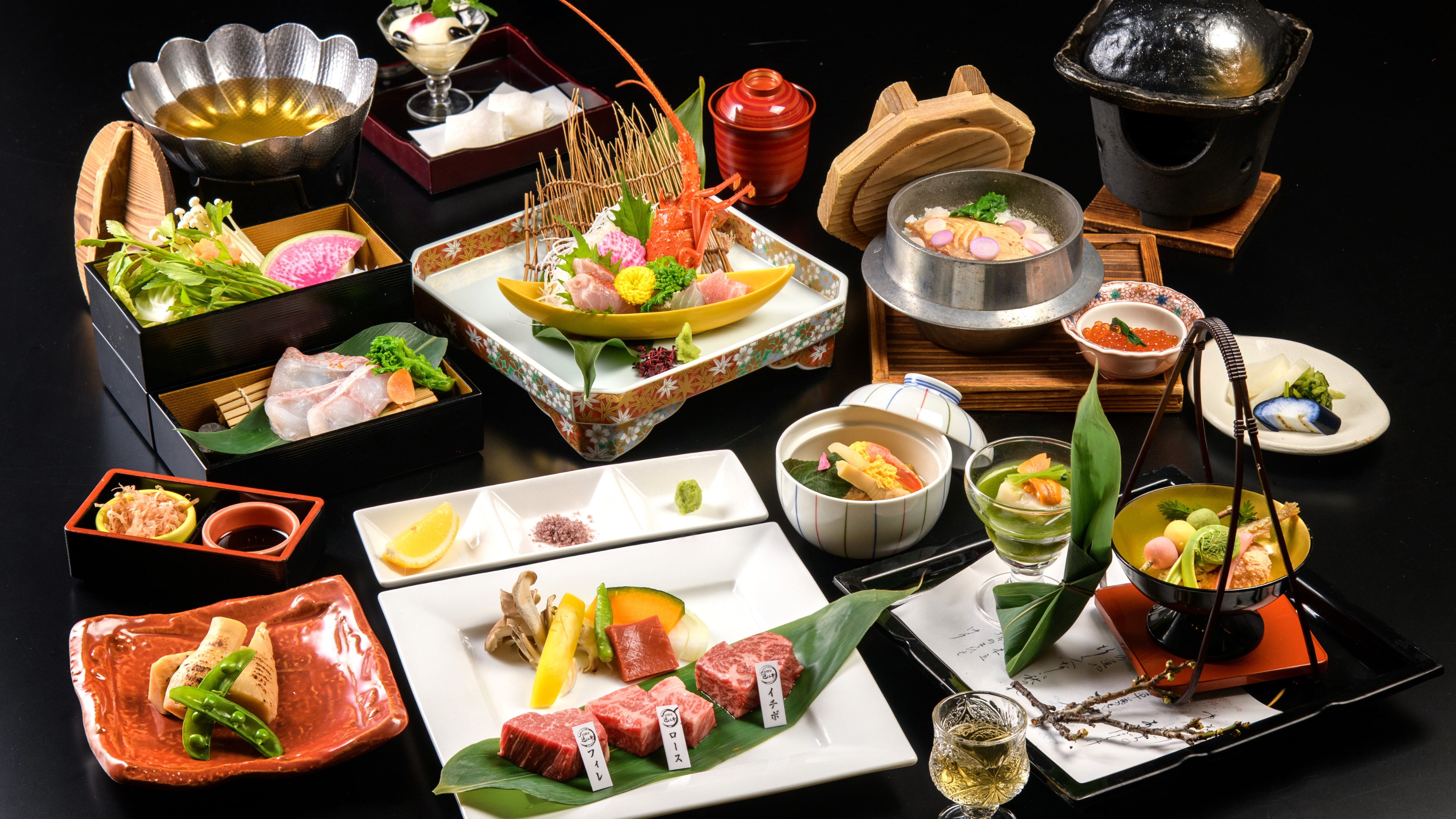 A5 certified Omi beef, Wakasa blackthroat seaperch spring shabu-shabu hotpot, Biwa trout and Hinoe vegetables rice kettle Spring Kaiseki Course ~Wisdom~ (2025 image)