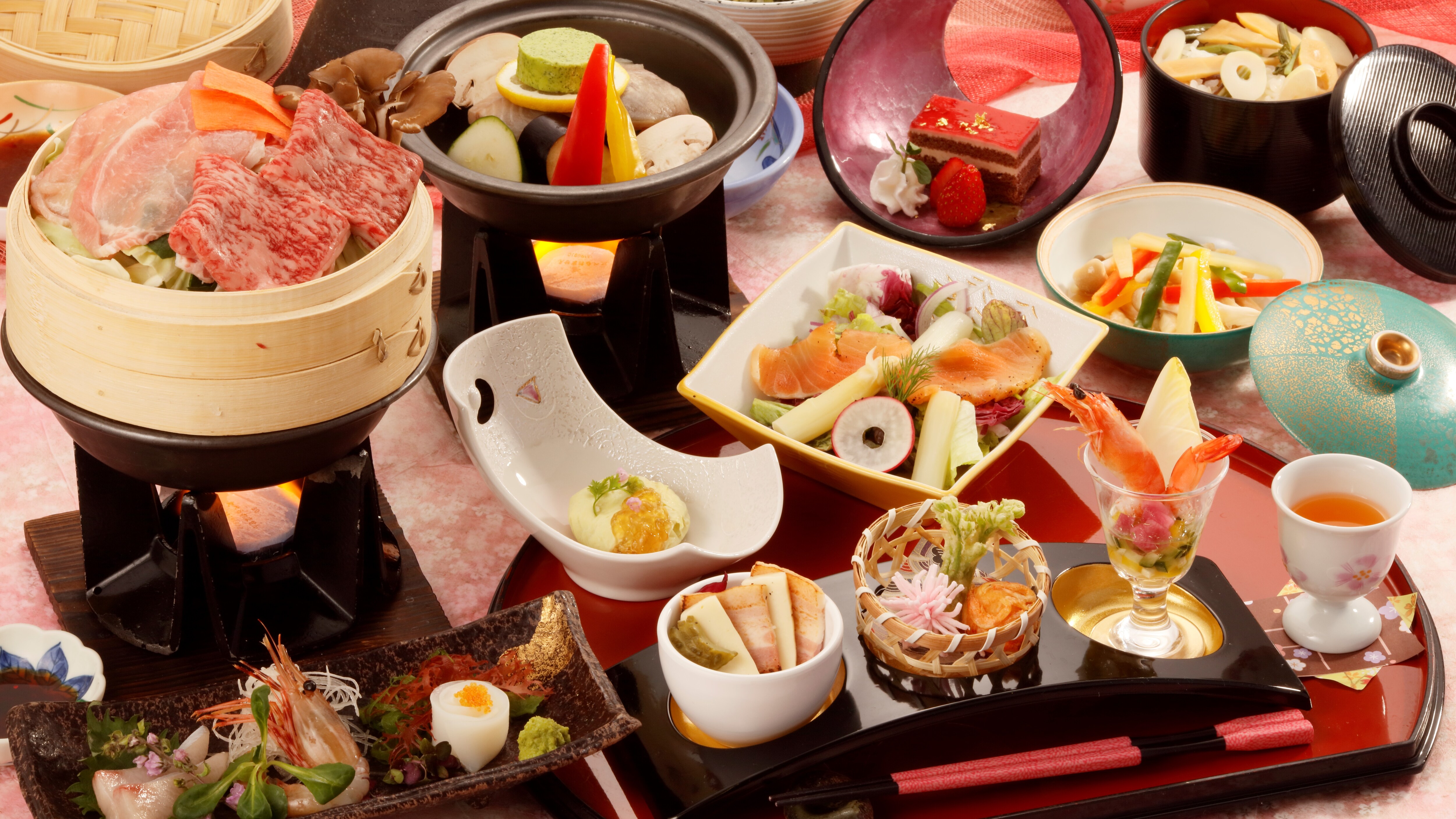 岩手縣牛肉和八幡平杜仲茶豬肉日本套餐⑫