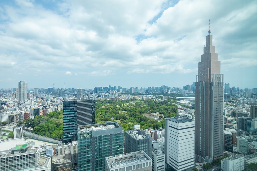 Image of the view from the east (Shinjuku Gyoen)