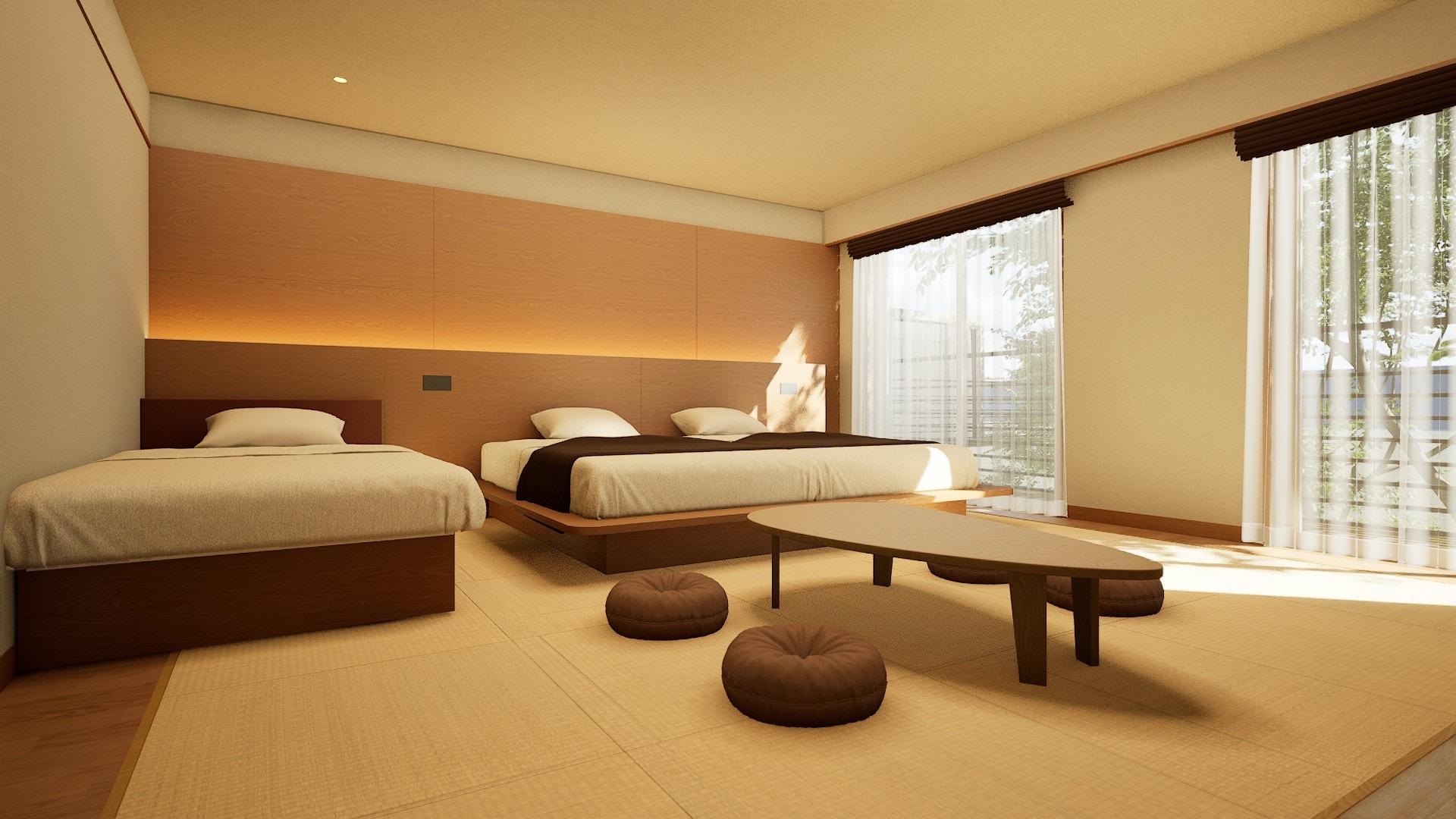 Renovated Japanese-Western room "Chidori Yumeakari" (image)