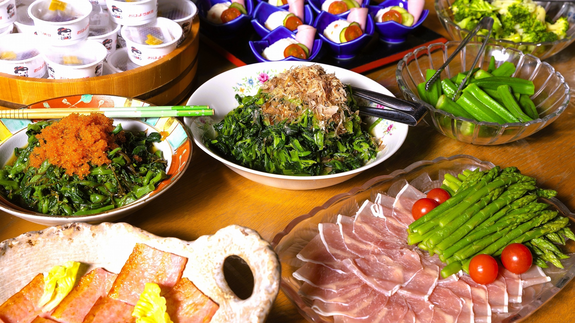 아침 식사는 산장 뷔페 ※ 메뉴는 매일 바뀝니다