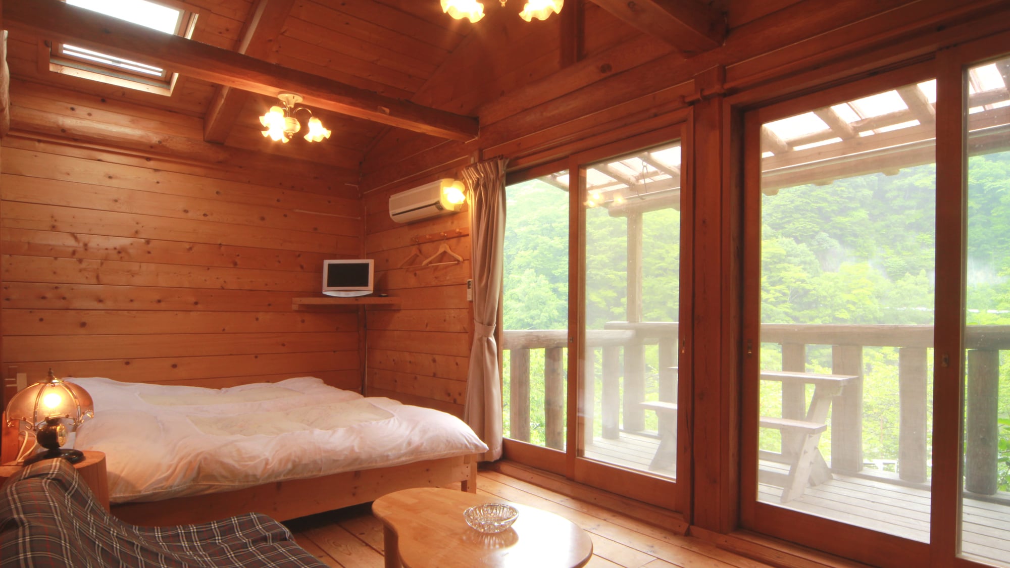 #Triple_A room with two beds and one sofa bed. Feel the warmth of wood.