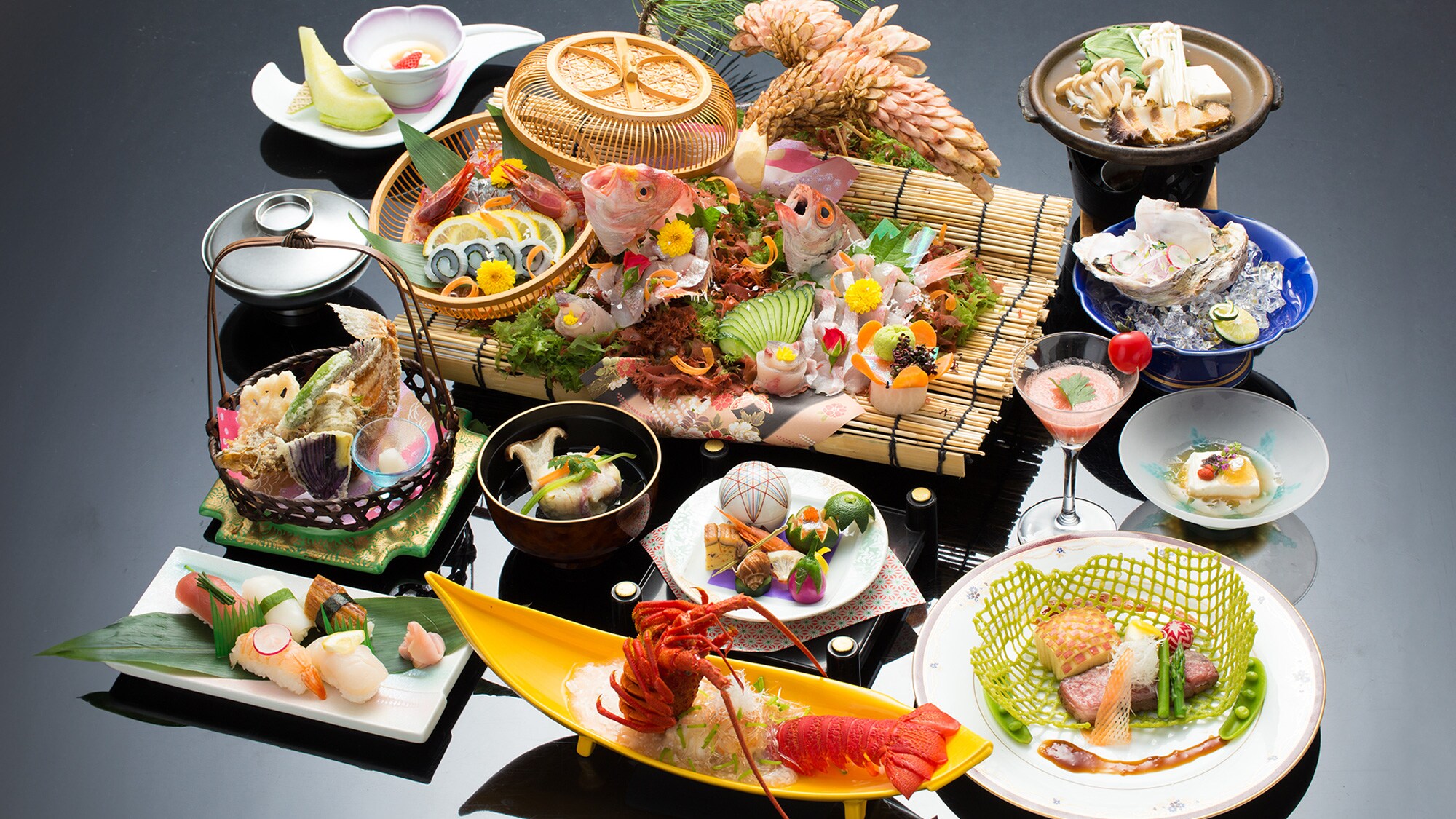 Kaiseki with everything on top