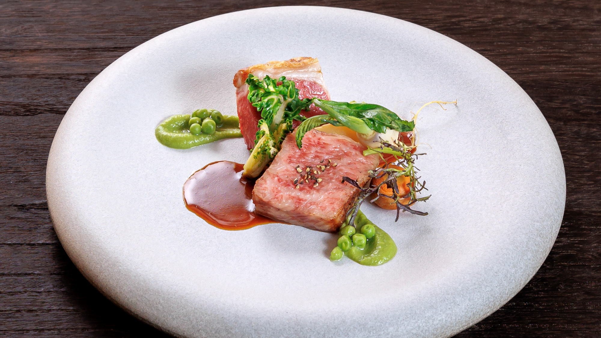 อาหารฝรั่งเศสแบบไคเซกิสำหรับฤดูใบไม้ผลิ *รูปภาพ