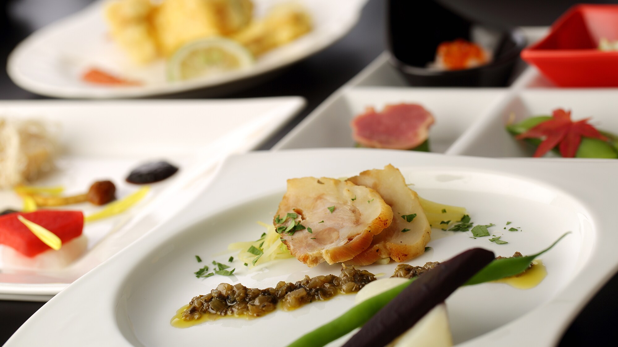 ◆ Kaiseki example ◆ Taste with your tongue and enjoy with your eyes. Enjoy a simple and rich taste to your heart's content
