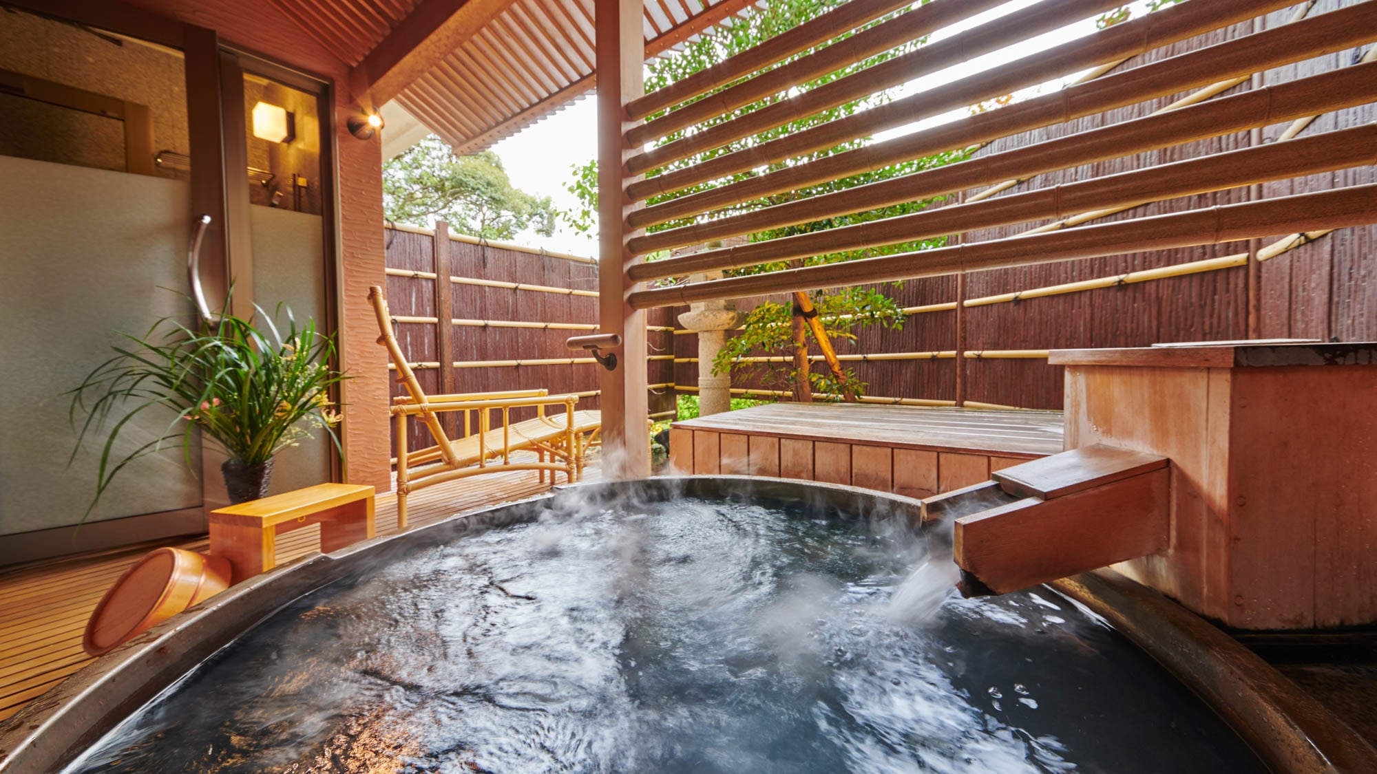 Villa Miyu Suite Japanese-Western style room with open-air hot spring bath Garden side (63 square meters)