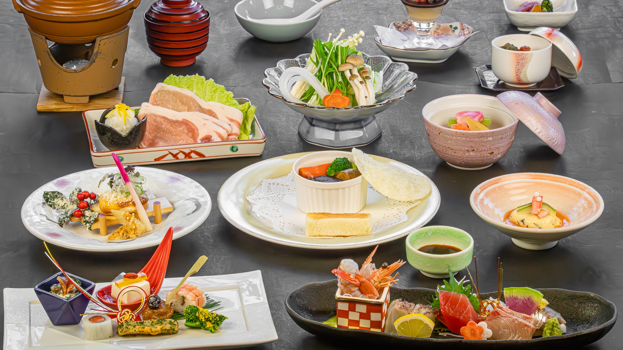 2026年1月/2月 {菜單範例} 我們使用由我們的主廚精心挑選的大量時令食材。