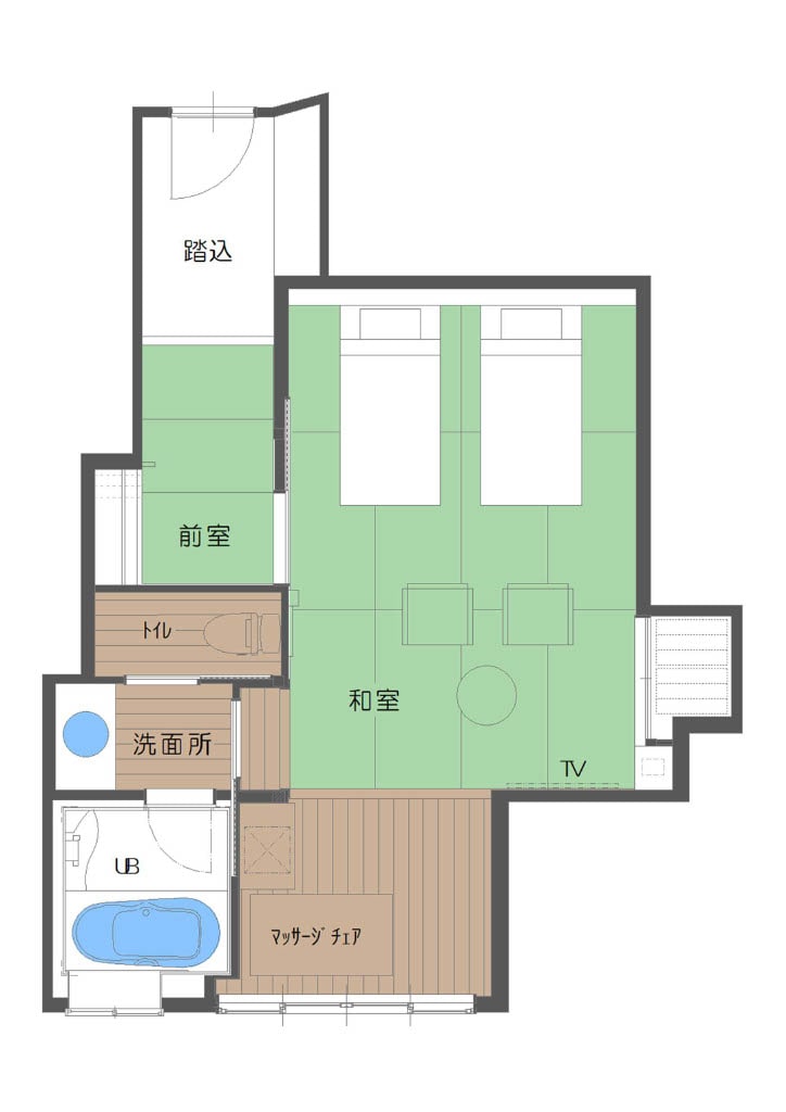 【新椿】无烟标准双床日式西式房平面图