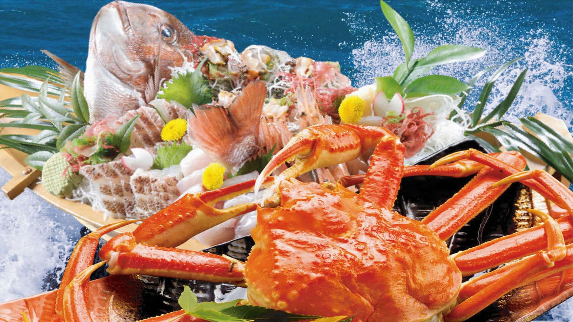 一碗整隻雪蟹與黎明♪在崎嶇的海邊享受鯛魚日本海的味道