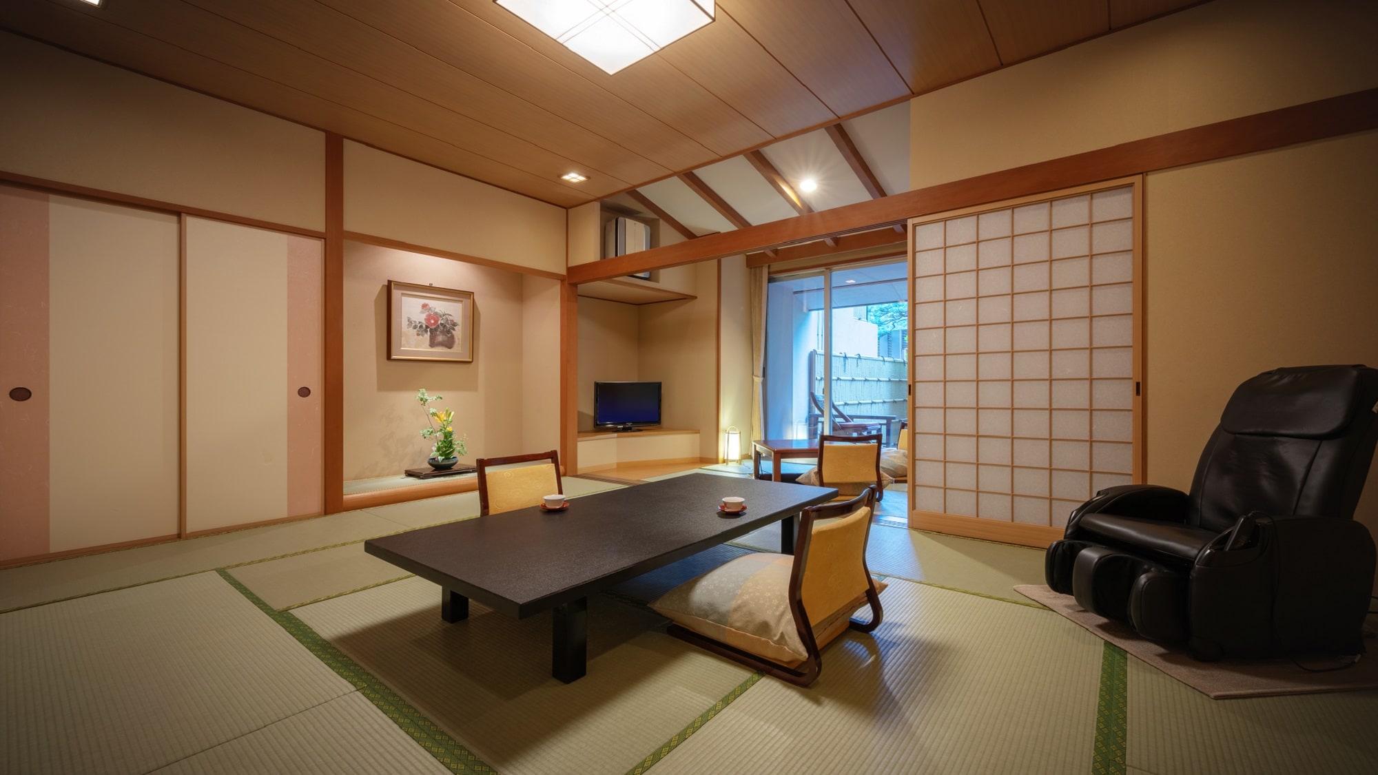 [Kamar tamu dengan pemandian taman terbuka] Kamar bergaya Jepang / pemandian taman terbuka / kursi pijat