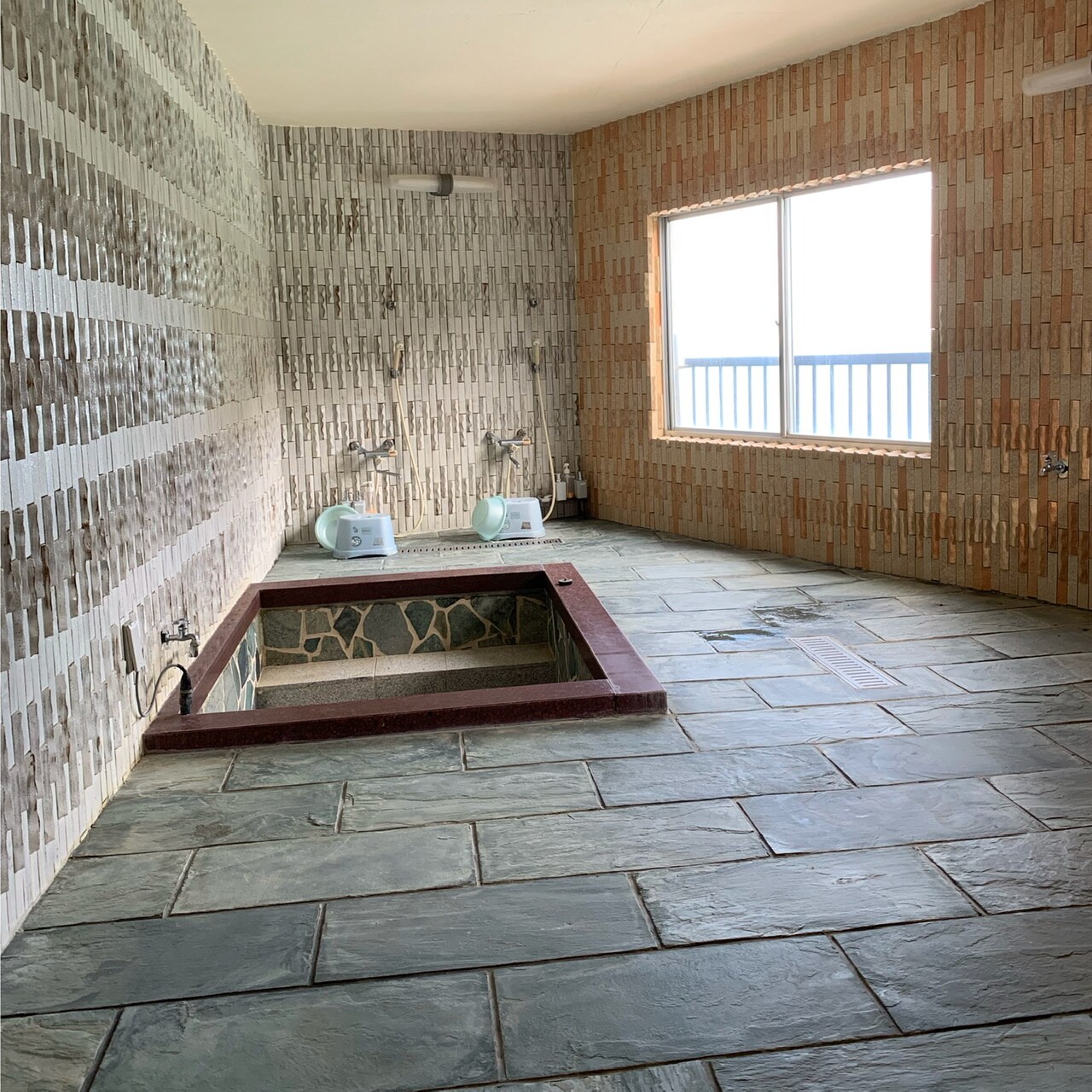 Bath with ocean view