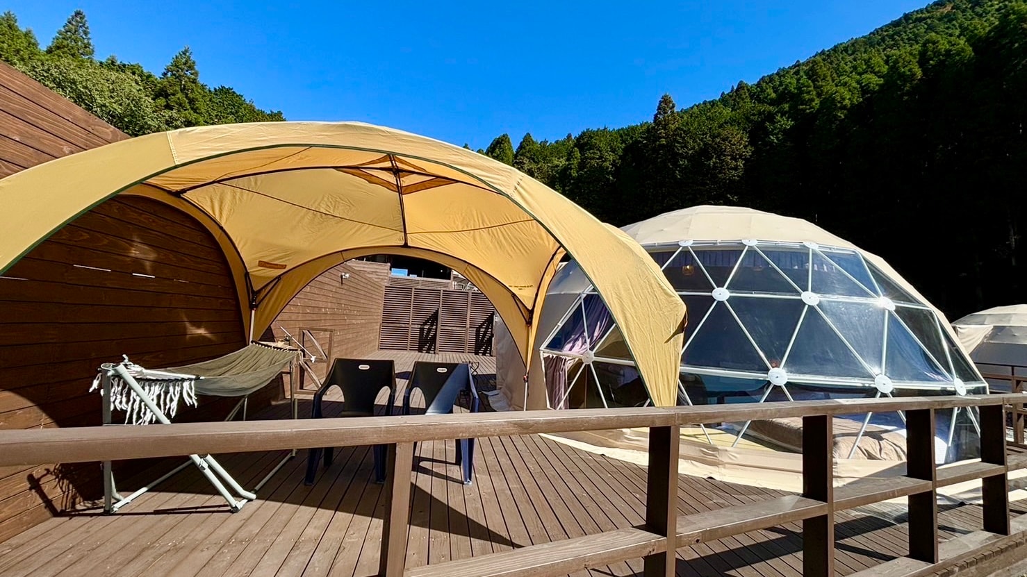 ③Tenda kubah dengan pemandian terbuka pribadi, 3 tempat tidur double