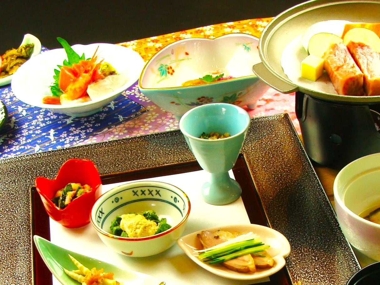 Kaiseki-style Japanese meal made with locally produced ingredients