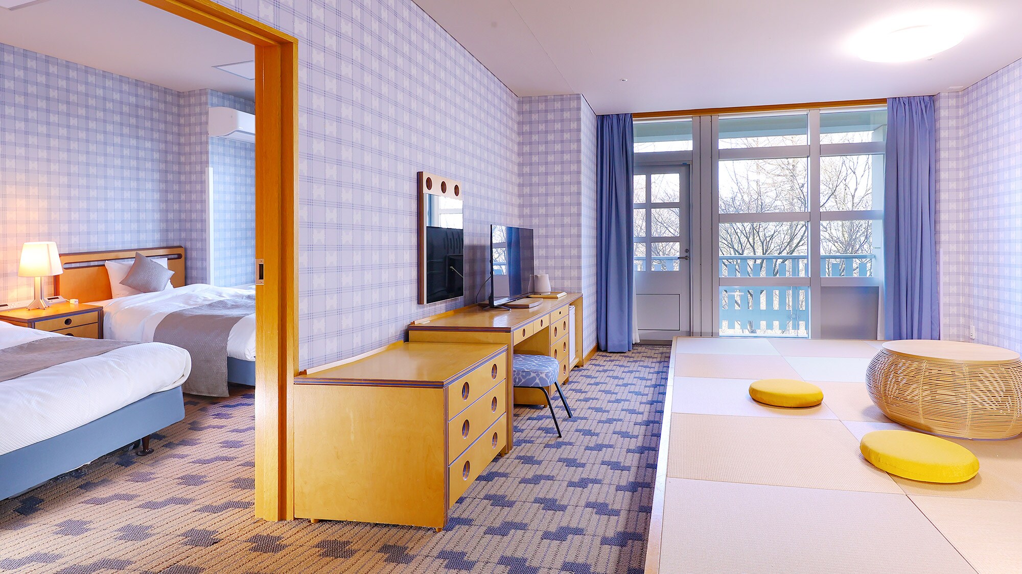 Standard Japanese-Western twin room, 6 persons capacity, with bath