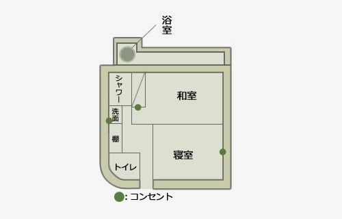 ห้องพักพร้อมอ่างอาบน้ำโอเพ่นแอร์ [พลัม] แผนผังชั้น