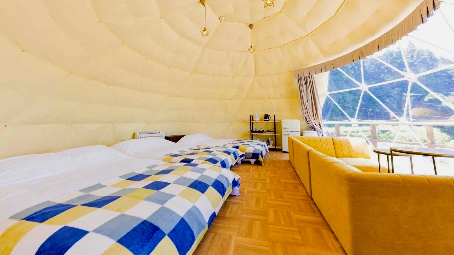 ``5'' Dome tent with private open-air bath Double ×3
