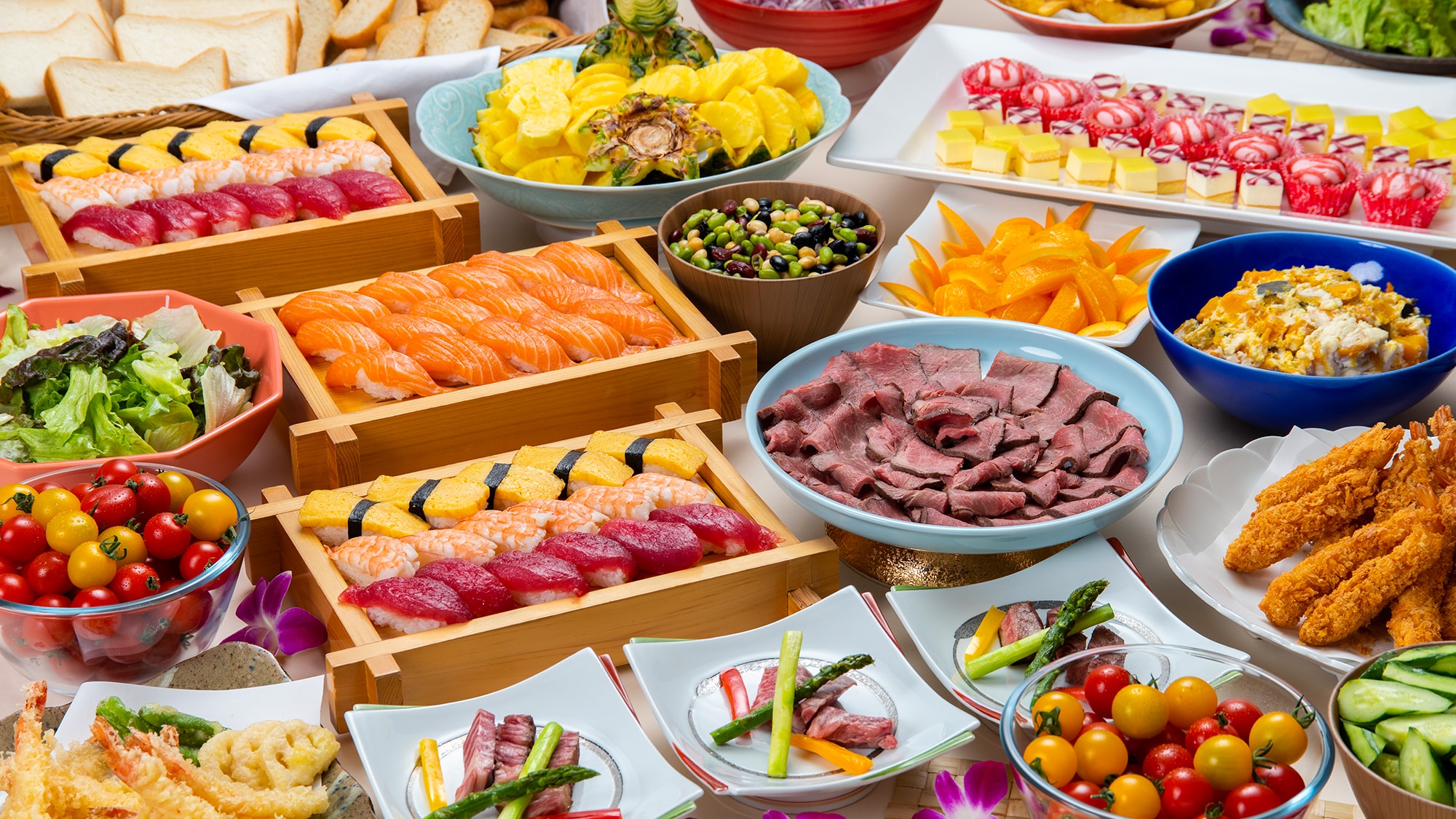 *[Dinner buffet] Steak, sushi, and tempura are also available♪ A buffet that everyone from children to the elderly can enjoy